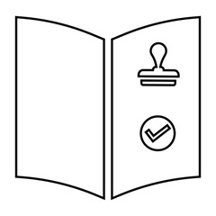 Stamp, book, stamped icon
