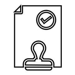 Stamp, paper, stamped icon