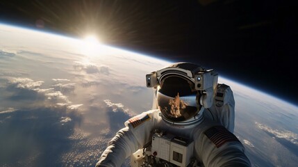 Fototapeta premium a person in a space suit