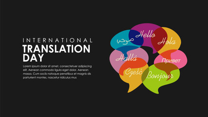 world translation day poster template vector © margakarya