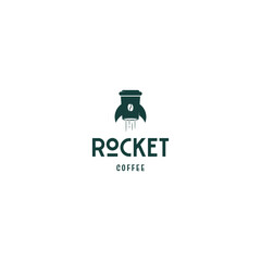 rocket combine with coffee bean logo design good for your cafe business
