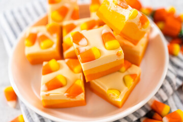 Candy corn fudge