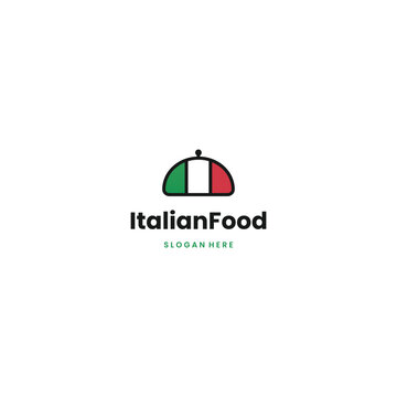 Italian food logo design illustration, italian restaurant logo design icon template