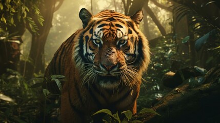 Fototapeta premium a tiger in a forest