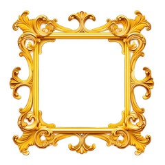 Yellow Frame. Transparent Inside and Background 8