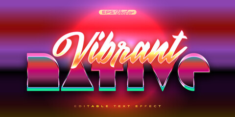 80s vibrant native editable text effect back to the future theme