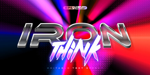 80s iron think editable text effect back to the future theme