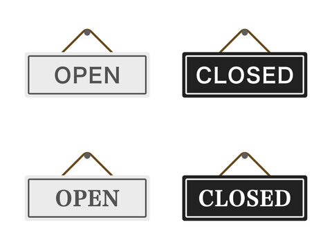 OPEN/CLOSED看板セット：白黒