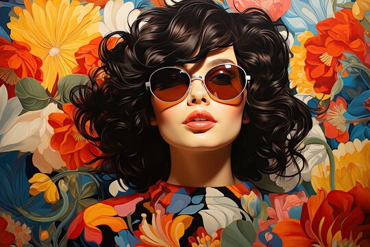 retro patterns with repetitive designs and vibrant colors that give a nostalgic feel to the illustration. Generated with AI