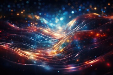 Obraz premium Orbit of Universe colourful abstract background. Generative AI