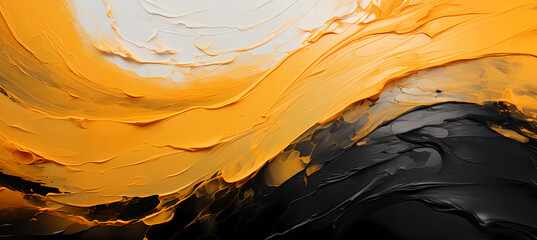 Olympic paintings, abstract art, white floor, black framed, dark silver, yellow, photorealistic detail, thick impasto texture, close-up intensity, multilayered realism, heavy palette knives, abstract 