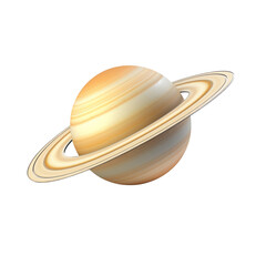 Fototapeta premium Saturn on a white background. Generative AI