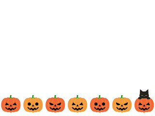 ハロウィンかぼちゃ黒猫フレームA