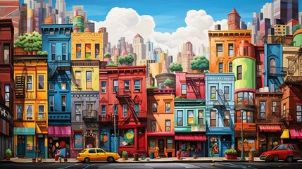 Fototapeta premium a group of colorful buildings