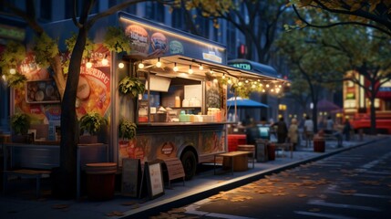 Obraz premium a food truck on the street