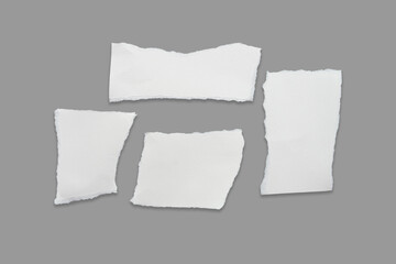 White ripped note,Torn paper edges for background. Ripped paper texture on transparent background. isolated on white background with clipping path.