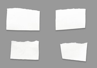 White ripped note,Torn paper edges for background. Ripped paper texture on transparent background. isolated on white background with clipping path.