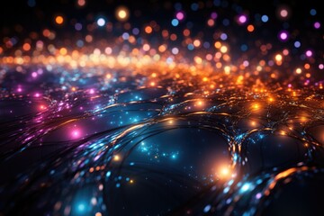 Obraz premium Orbit of Universe colourful abstract background. Generative AI