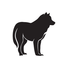 Wolf graphic icon. Wolf sits and howls sign isolated on white background. Vector illustration. Illustration of, Black Wolf, Howling
