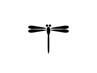 シンプル赤とんぼマーク：黒