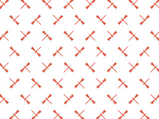 シンプル赤とんぼパターン背景：赤 © designbeginner