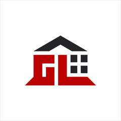 initial letter gl real estate logo design - obrazy, fototapety, plakaty