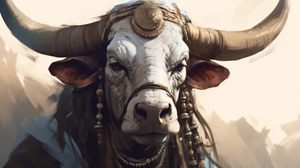 Brahman Sketch 8k UHD Generative Ai
