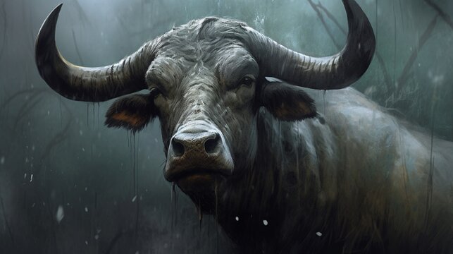 Brahman Sketch 8k UHD Generative Ai