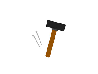 シンプル釘とトンカチアイコンA