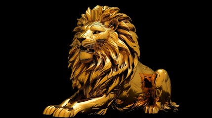 creative golden lion king sculpture on pop art style w Generative Ai