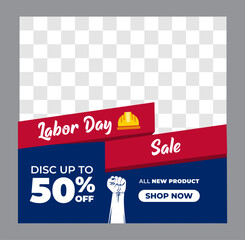 Happy Labor Day USA Sale banner Perfect for social media post, brochure and poster. Vector illustration.