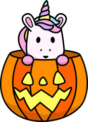 unicorn for halloween decorative element