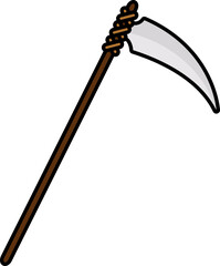 scythe for halloween decorative element