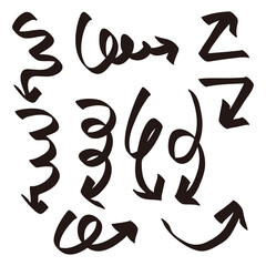 手書きの矢印セット、ベクターイラスト素材