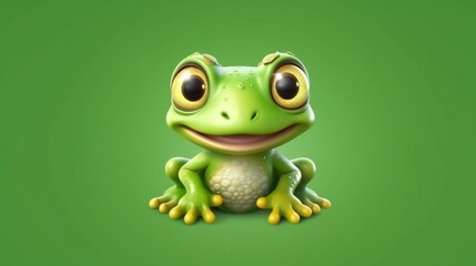 Naklejka premium happy cute baby frog hand draw Illustration clipart 4K Generative Ai