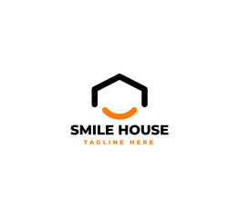 Simple and Minimal Smile House Logo