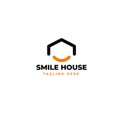 Simple and Minimal Smile House Logo