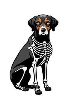 Gothic Fantasy: Skeuomorphic Dog Art. Generative AI.