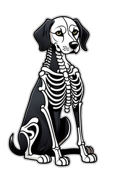 Dark Whimsy: Creepypasta Dog Skeleton. Generative AI.
