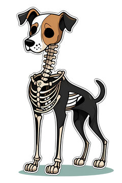 Creepypasta Inspired Dog Skeleton. Generative AI.