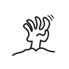 Halloween zombie hand doodle