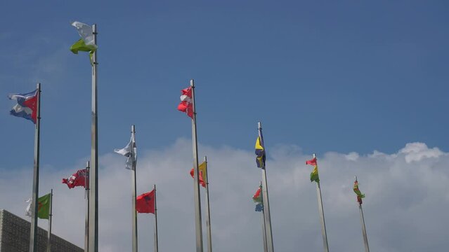 flags of the world in the sky