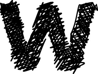 Scribble Sketch Font Letter W