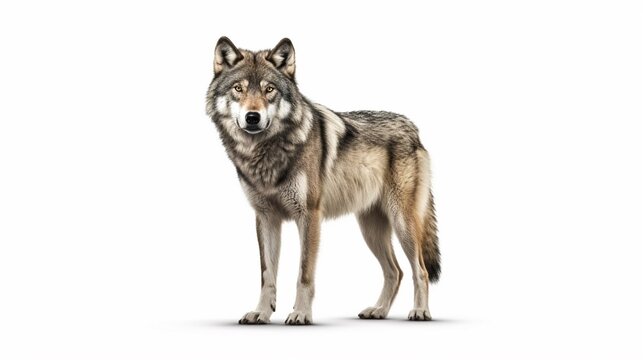 wolf isolated on white background full body image gene Generative Ai