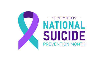 National suicide prevention month is observed every year in september. September is national suicide prevention awareness month. Vector template for banner, greeting card, poster with background.