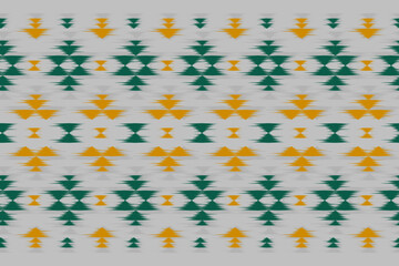 Obraz premium Carpet ethnic tribal pattern art. Ethnic ikat seamless pattern. American, Mexican style. Design for background, wallpaper, illustration, fabric, clothing, carpet, textile, batik, embroidery.