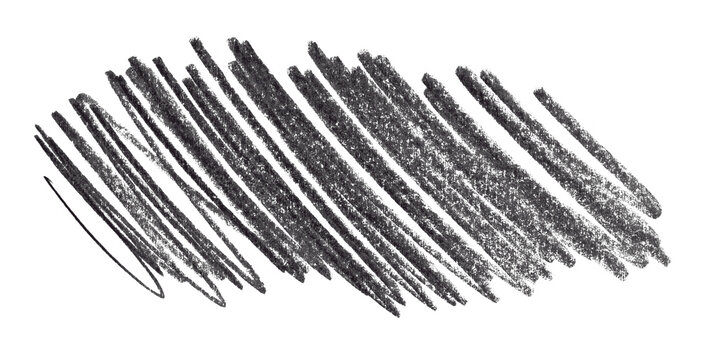 black pencil strokes isolated on transparent background