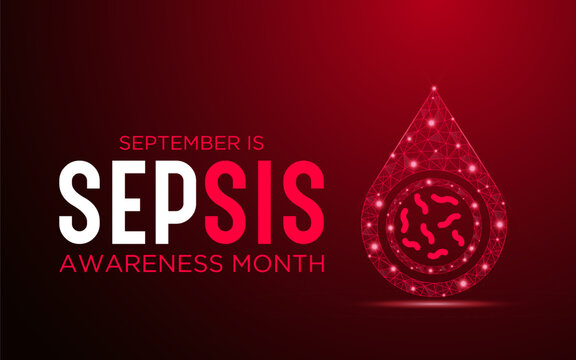 Sepsis awareness month is observed every year in september. September is sepsis awareness month. Low poly style design. Vector template for banner, greeting card, poster with geometric background.