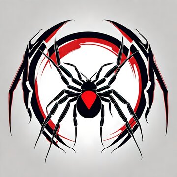 A logo for a business or sports team featuring a black widow spider that is suitable for a t-shirt graphic.