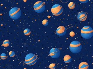 Seamless pattern of planets